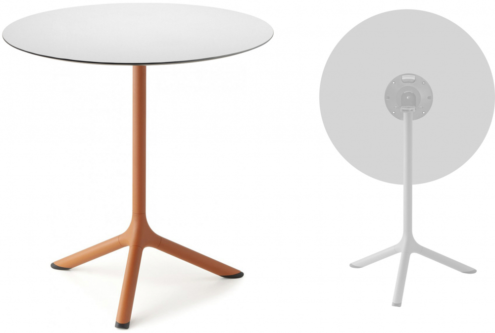 Стол ламинированный обеденный складной Scab Design Tripe Folding, терракотовый, белый