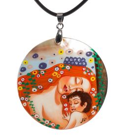 ШК-55/ 42-A Кулон из перламутра «Густав Климт» Земина