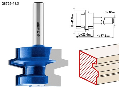 ЗУБР 41.3 x 29 мм, хвостовик 12 мм, фреза комбинированная универсальная, Профессионал (28729-41.3)