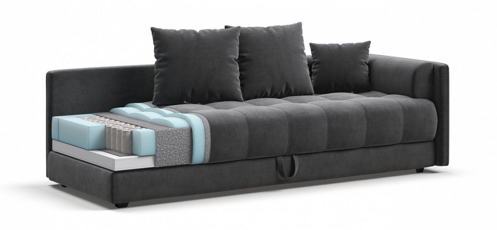 Тахта Босс Велюр Монолит серый