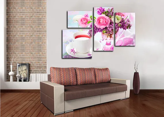 Модульная картина "Цветочный аромат чая"