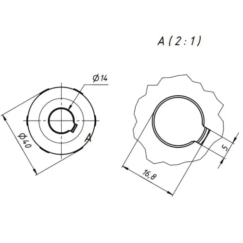 Муфта кулачковая соединительная GE-40-66-14*16