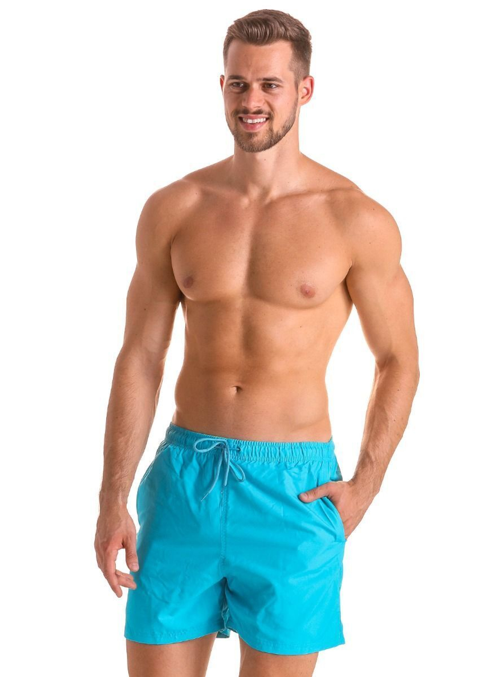 Мужские плавки-шорты с поясом на резинке (Размер: L) (Цвет: темно-синий)