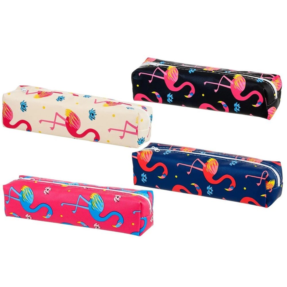 Пенал-косметичка Basir без наполнения, 20,5*5*5 см, серия "Фламинго", ассорти