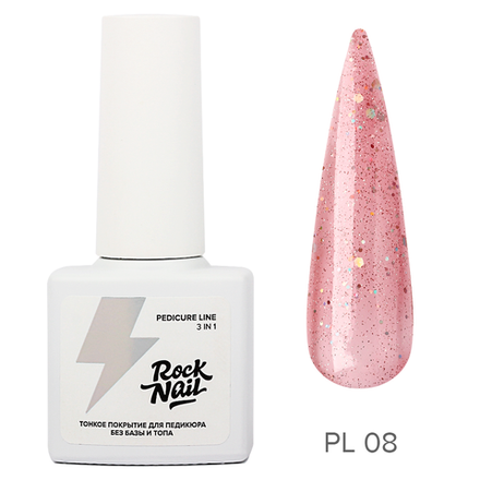 Однофазный гель-лак для педикюра RockNail Pedicure Line 08 Nails Hair Hips Heels, 6 мл