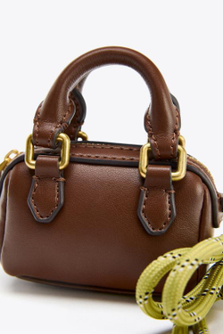 ZARA МИНИ-СУМКА CITY CHARM, ТЕМНЫЙ РЫЖЕВАТО-КОРИЧНЕВЫЙ