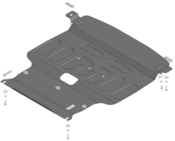 Защита картера двигателя, КПП. 2 мм, Сталь. для Honda Fit 2022-н.в., Motodor.70814