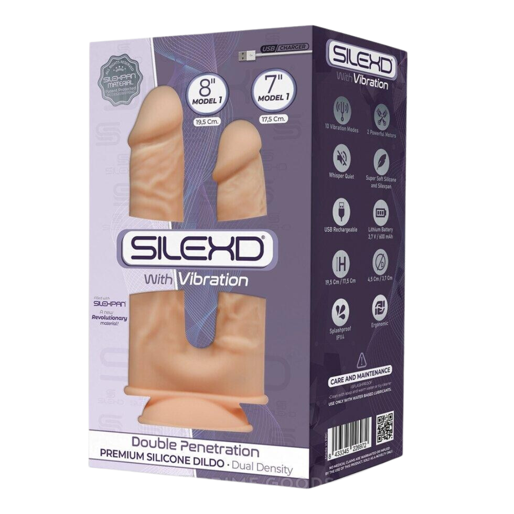 Вибратор двойной реалистичный SileXD Model 1, 8 и 7 дюймов