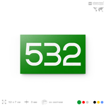 Номер на дверь 532, табличка на дверь для офиса, квартиры, кабинета, аудитории, склада, зеленая 120х70 мм, Айдентика Технолоджи