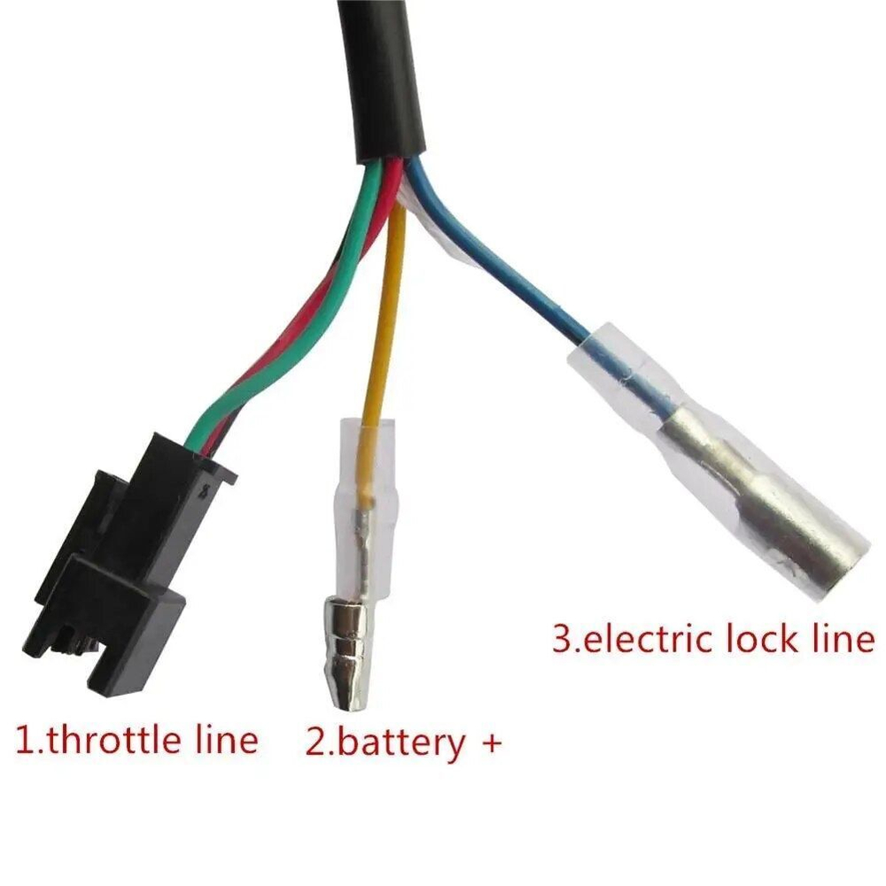 Ручка газа с вольтметром и замком зажигания (кабель 2 метра) серебряная