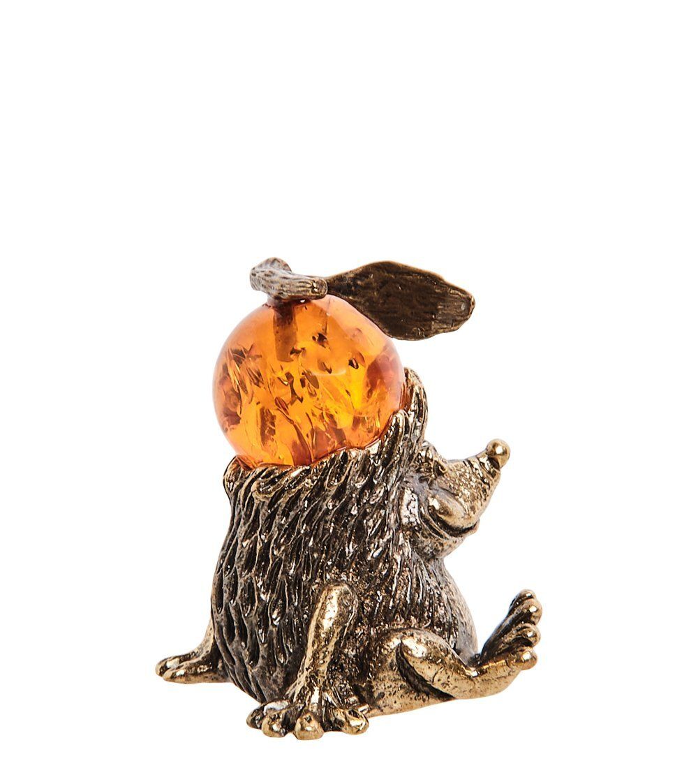Народные промыслы AM-2719 Фигурка «Еж» (латунь, янтарь)