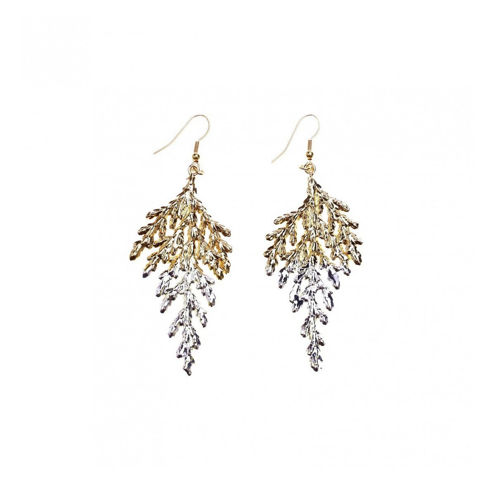 Серьги листья Ester Bijoux Кипарис SK153GAC-G/S BR