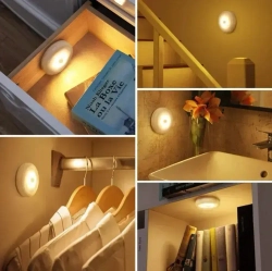 Светильник-ночник AOVV с датчиком движения ,круглый дизайн, на магнитном креплении, USB заряд, 2 режима Теплый-Холодный