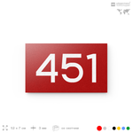 Номер на дверь 451, табличка на дверь для офиса, квартиры, кабинета, аудитории, склада, красная 120х70 мм, Айдентика Технолоджи
