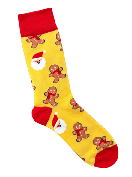 Носки НГ р.35-40 "Happy NY" Пряники на Жёлтом