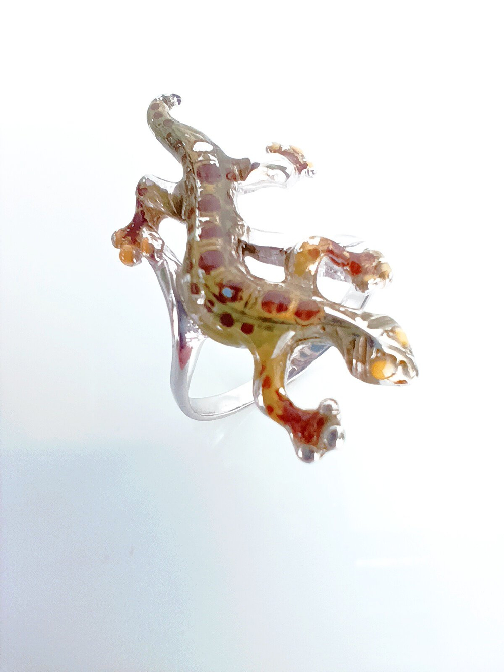 Кольцо Эстерелла, серебро 925*, родирование, эмаль/Ф