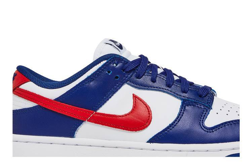Кроссовки Nike Dunk Low "White And University Red" (Женская размерная сетка)