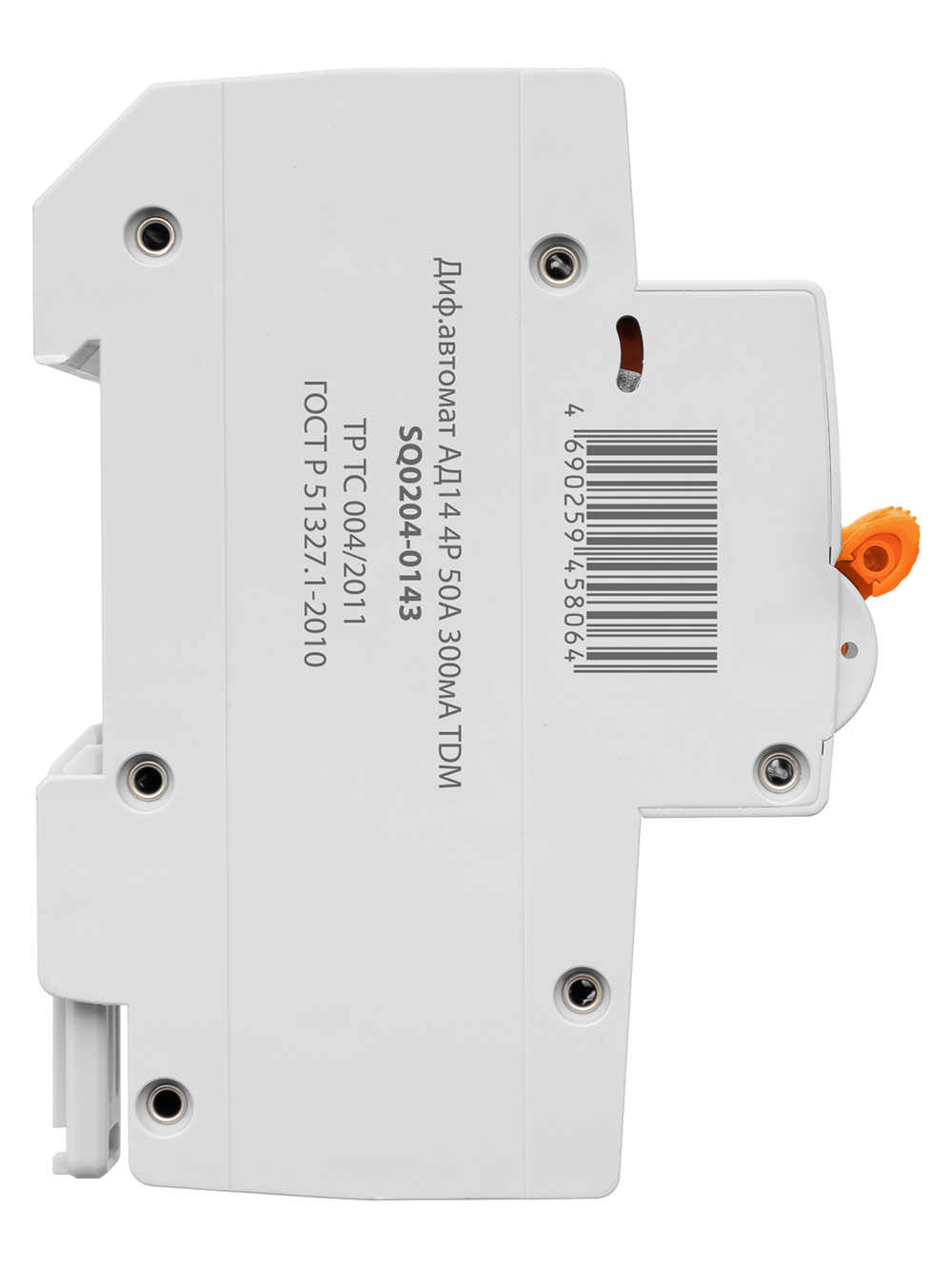 Дифференциальный автомат АД14 4P, C50, 300 мА, 4,5 кА, тип АС, 5 мод, TDM SQ0204-0143