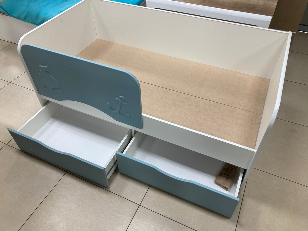 Кровать-софа Кораблик белый/ниагара 800*1600