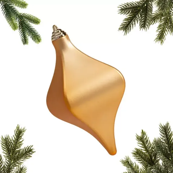 Украшение пластиковое Кристалл Винтаж 20 см., матовый, золотой, ЕлкиТорг (150123)