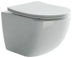 Унитаз подвесной Ceramica Nova Forma CN3009_1001B_1000 безободковый, с крышкой микролифт, с инсталляцией и черной матовой кнопкой