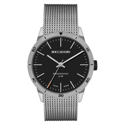 Часы Boccadamo Navy Silver Black NV016 BW/S  с минеральным стеклом