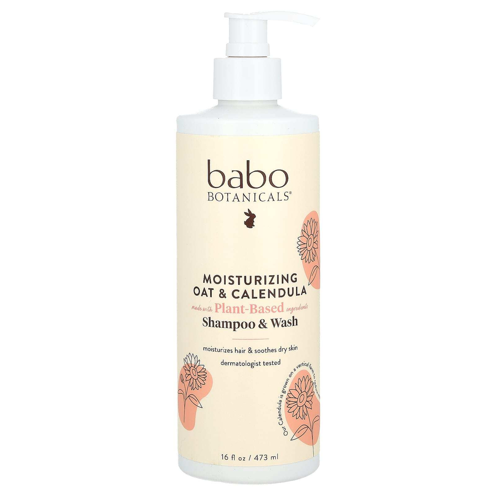 Babo Botanicals, увлажняющий шампунь и гель для душа, овес и календула, 473 мл (16 жидк. унций)