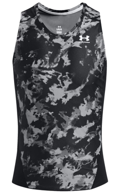 Мужская теннисная футболка Under Armour HeatGear IsoChill Printed Tank - черный/белый