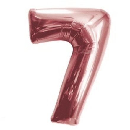 Шар (40"/102 см) Цифра, 7, Розовое Золото, в упаковке 1 шт.