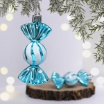 Ёлочные игрушки «Таинственное очарование» Конфетки 8 см (набор 2шт), голубой