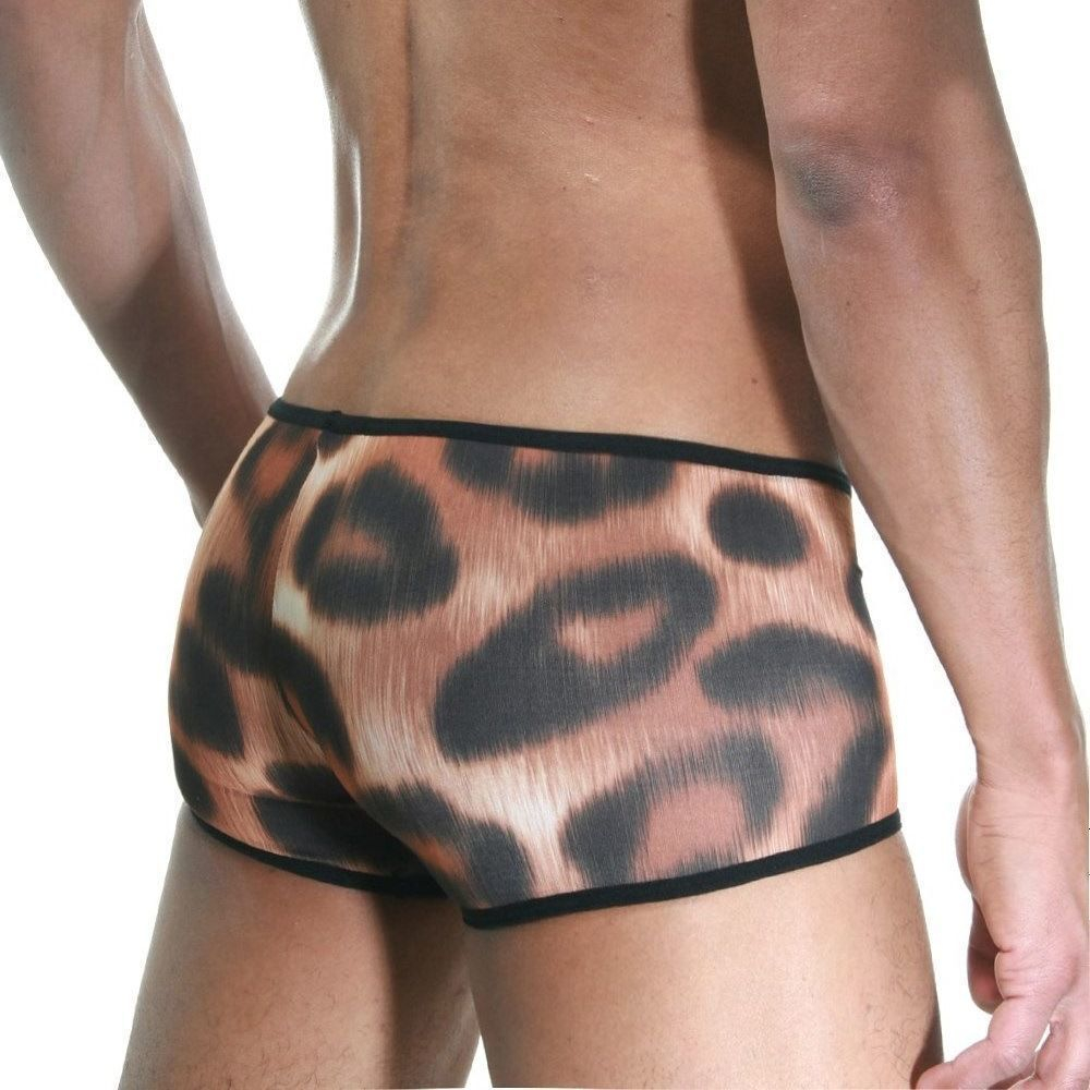 Облегающие трусы-хипсы с леопардовым принтом (Размер: XL) (Цвет: коричневый)