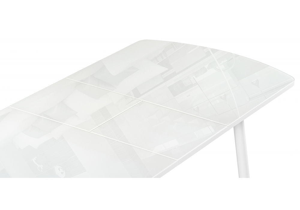 Стол стеклянный Woodville Бейкер 120(152)х70х75 белый