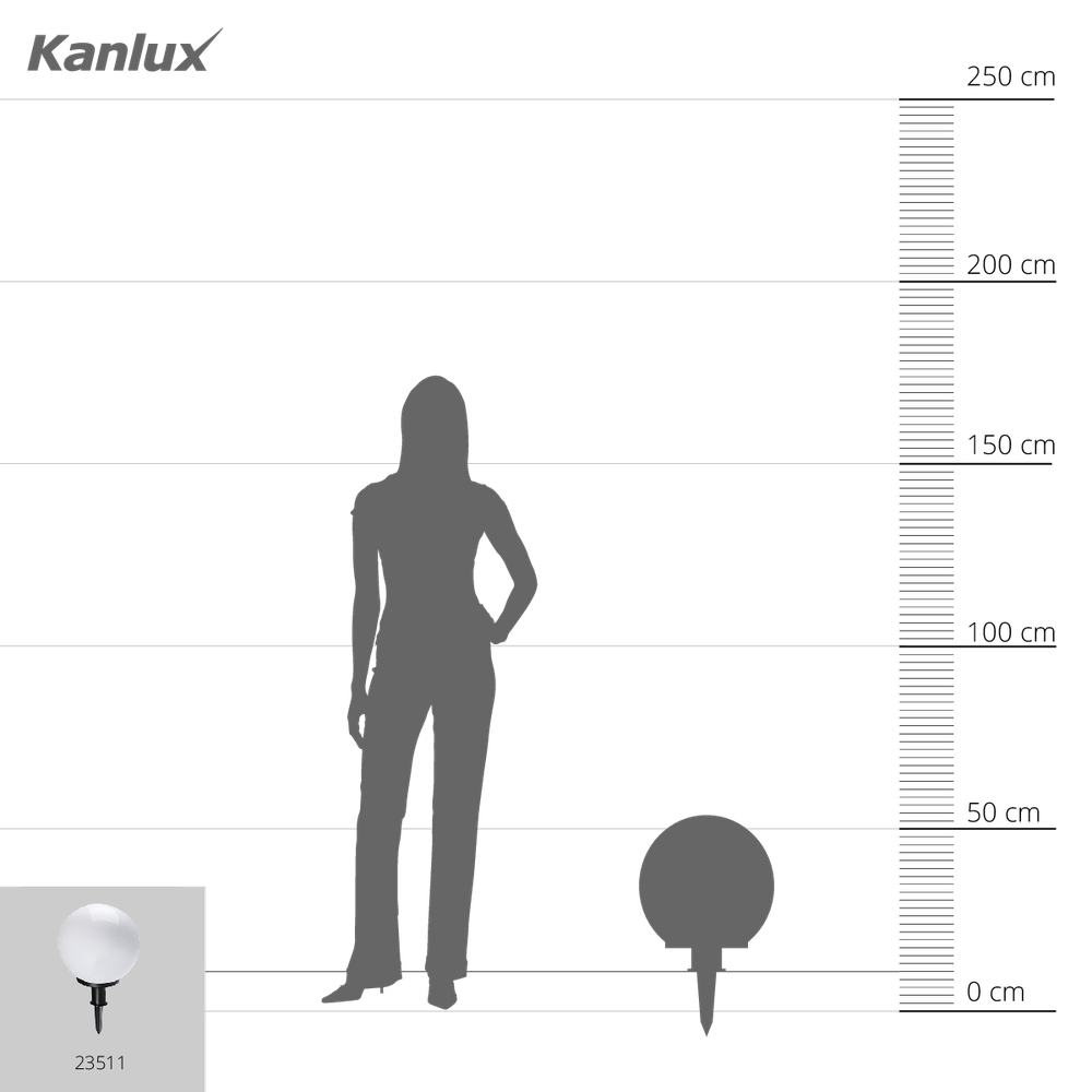Cветильник шар уличный наземный KANLUX IDAVA 35 см