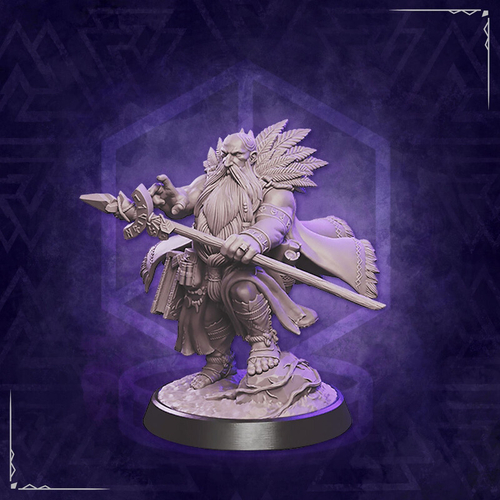 Дворф Друид Шаман Клерик Лесной хранитель   миниатюра для dnd, днд, pathfinder, фентези, Настольная игра, НРИ, Варгейм, РПГ