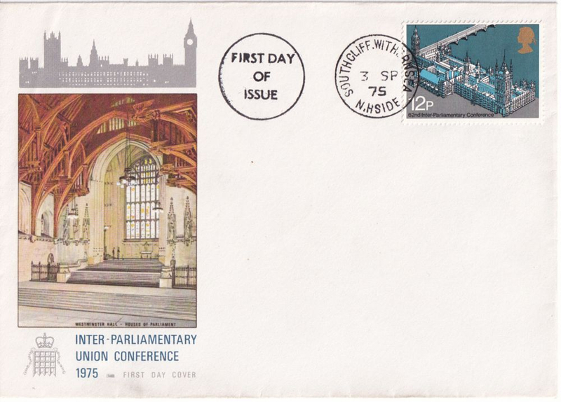 Конверт Первого дня Великобритании от 3 сентября 1975 года с маркой и спецгашенем