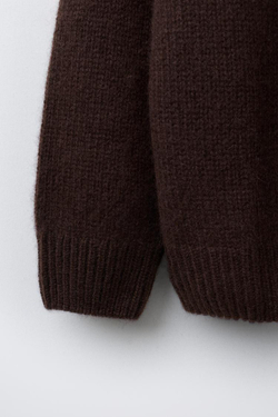 ZARA ДЖЕМПЕР ИЗ 100% КАШЕМИРА, КОРИЧНЕВЫЙ