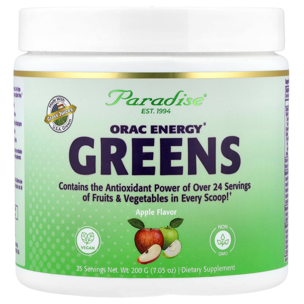 Paradise Herbs, ORAC Energy® Greens, со вкусом яблока, 200 г (7,05 унции)