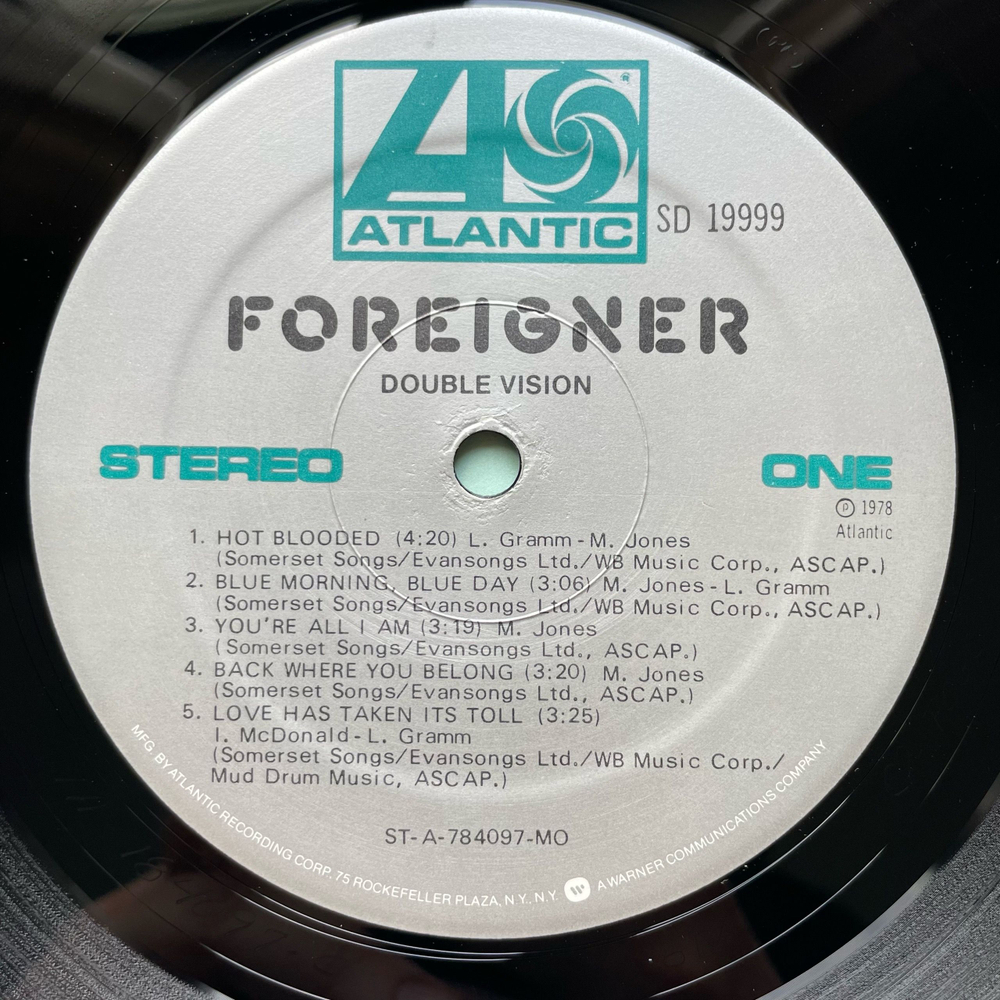 Винтажная виниловая пластинка LP Foreigner Double Vision (США 1978)