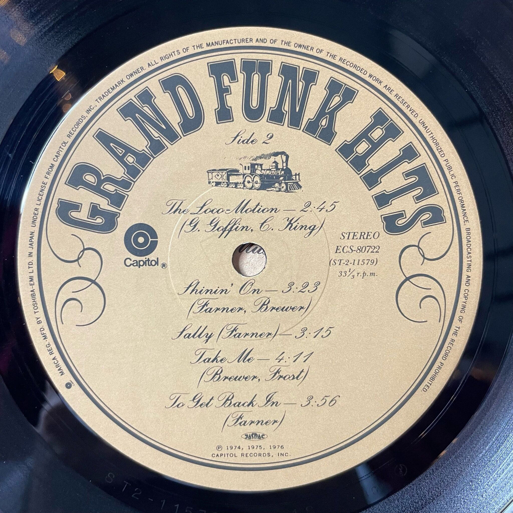 Винтажная виниловая пластинка LP Grand Funk Hits (Japan 1976) (No Obi) (Poster)