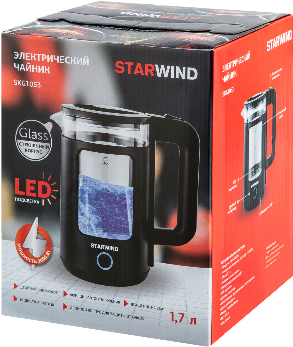 Чайник электрический Starwind SKG-1053 стекло