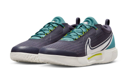Теннисные кроссовки Nike Zoom Court Pro HC - gridirion/sail/mineral teal/bright cactus - White Purple Gray Бирюзовый Green