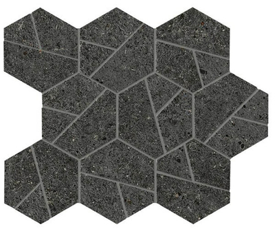 Мозаика Boost Stone Tarmac Mosaico Hex