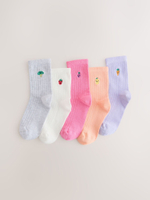 Носки хлопковые для девочки Next AR8-934, 5 штук, Розовый, Белый, Голубой