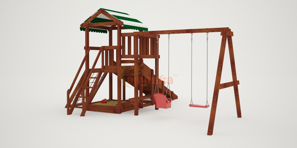 Детская площадка Савушка Мастер 2 (Махагон) 4 сезона