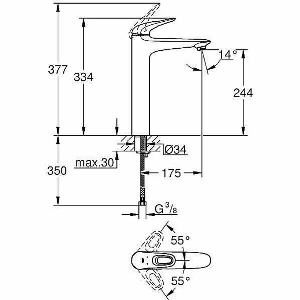 Смеситель для раковины Grohe Eurostyle New 23570003 хром