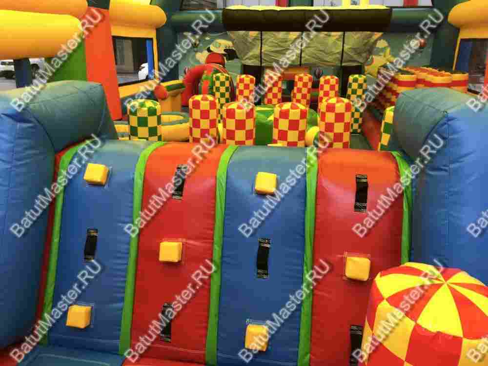 Коммерческий надувной батут "Сказочный комплекс" с крышей 2, 12,8*8*6 м
