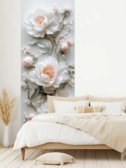 Фотообои флизелиновые PosterMarket "Цветы 3Д" 100х270 см