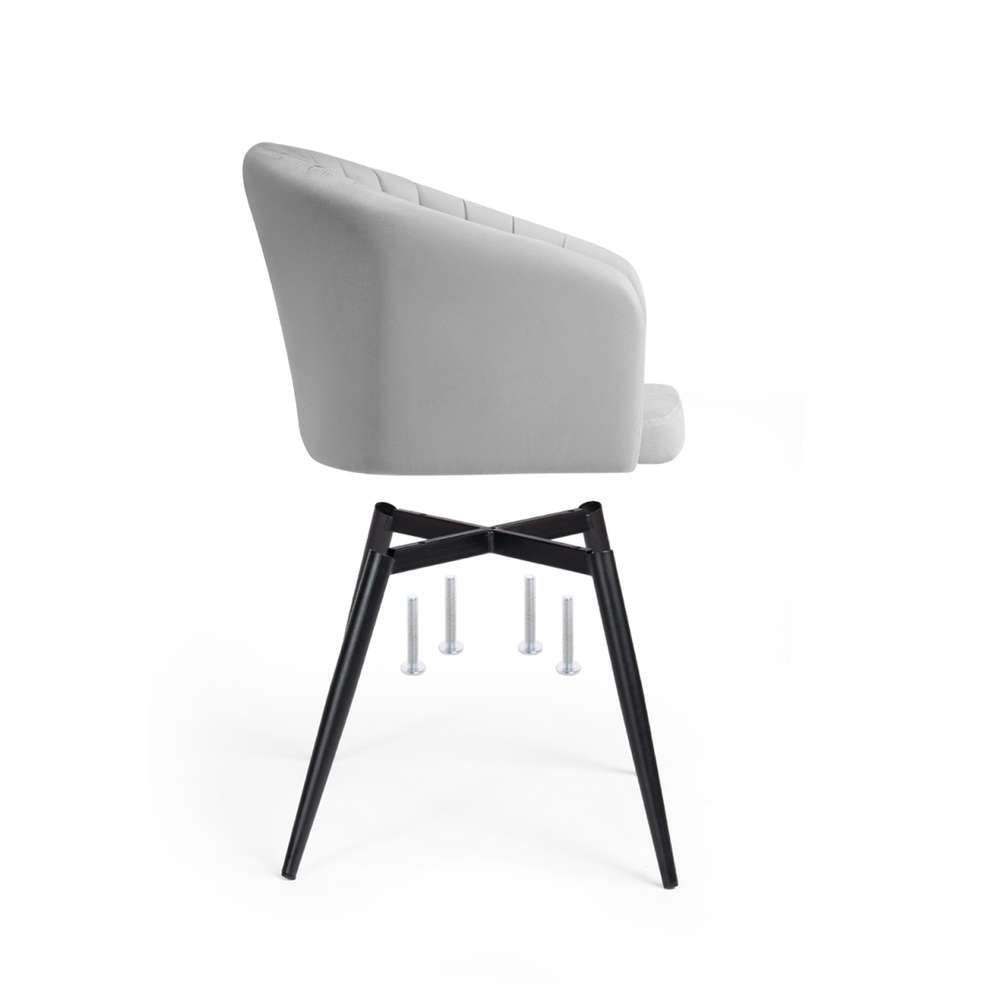 Стул на металлокаркасе Woodville Моншау velutto 52, черный, ножки черные