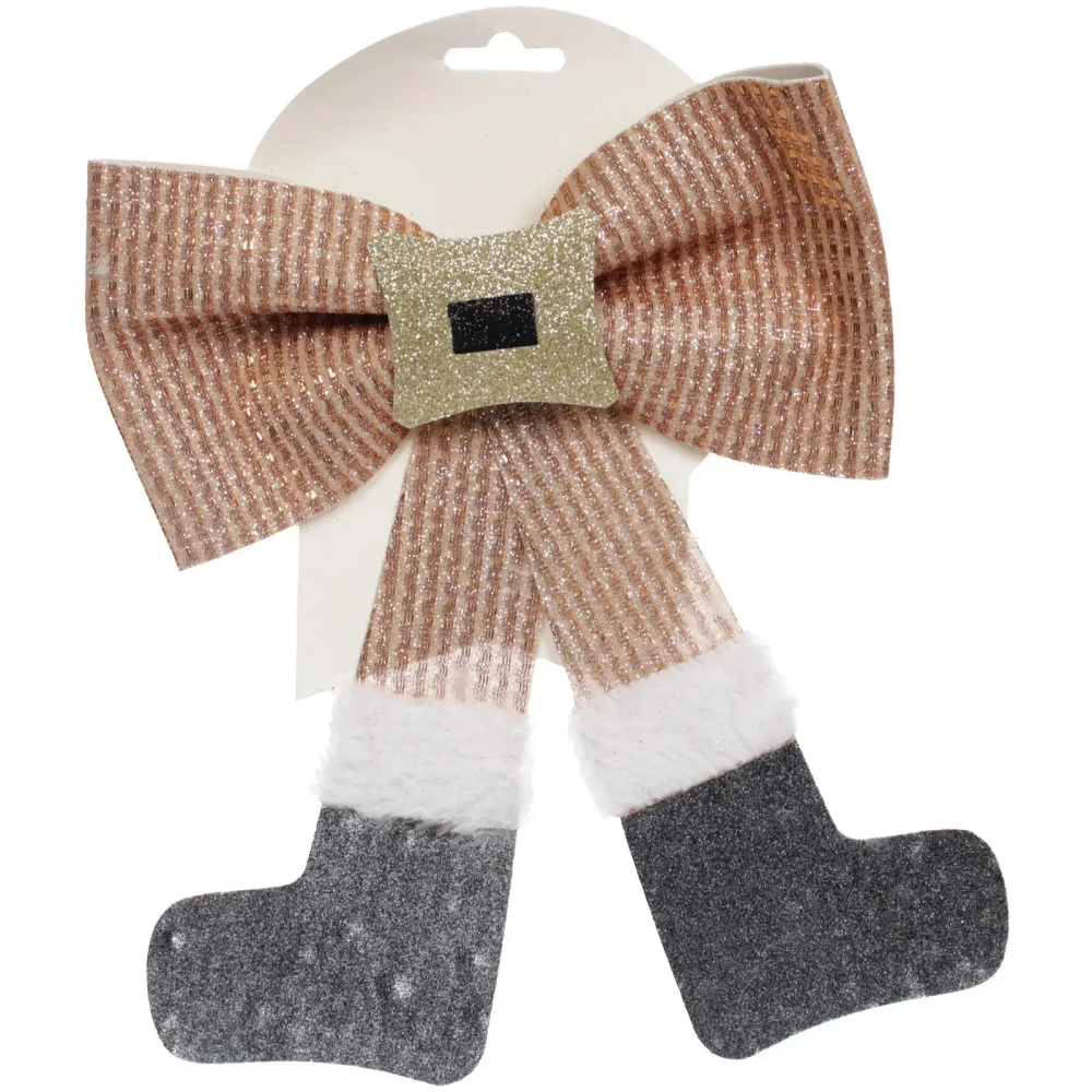 Бант на ёлку «Веселье» 20*24 см, Шампань