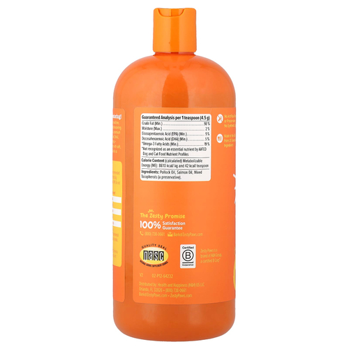 Zesty Paws, омега из дикой аляскинской кожи и жир лосося, для собак и кошек любого возраста, 946 мл (32 жидк. унции)